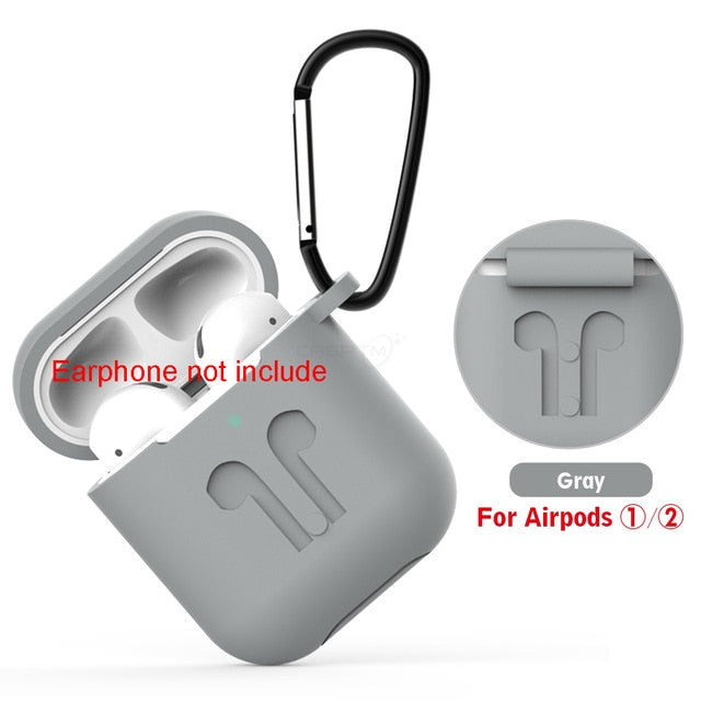 Soft Silicone Case Cover for Apple Airpods Headphones Pouch Bag Shockproof Earphone Anti Lost Cover for Air Pods 1 2 Accessories