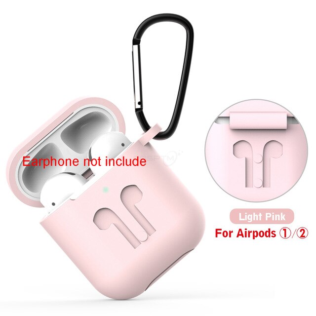 Soft Silicone Case Cover for Apple Airpods Headphones Pouch Bag Shockproof Earphone Anti Lost Cover for Air Pods 1 2 Accessories