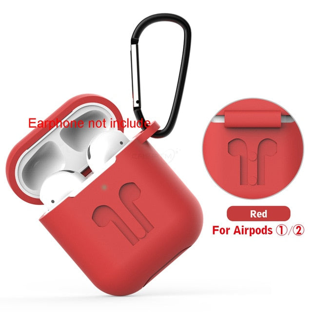 Soft Silicone Case Cover for Apple Airpods Headphones Pouch Bag Shockproof Earphone Anti Lost Cover for Air Pods 1 2 Accessories