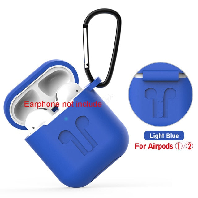 Soft Silicone Case Cover for Apple Airpods Headphones Pouch Bag Shockproof Earphone Anti Lost Cover for Air Pods 1 2 Accessories