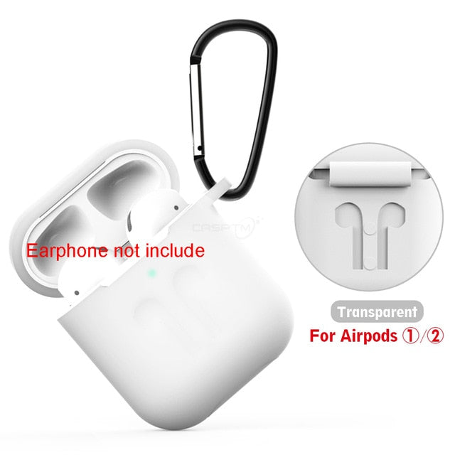 Soft Silicone Case Cover for Apple Airpods Headphones Pouch Bag Shockproof Earphone Anti Lost Cover for Air Pods 1 2 Accessories