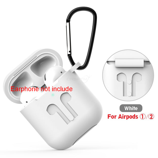 Soft Silicone Case Cover for Apple Airpods Headphones Pouch Bag Shockproof Earphone Anti Lost Cover for Air Pods 1 2 Accessories