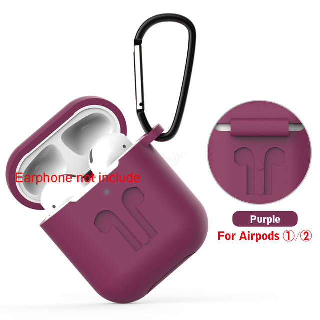 Soft Silicone Case Cover for Apple Airpods Headphones Pouch Bag Shockproof Earphone Anti Lost Cover for Air Pods 1 2 Accessories