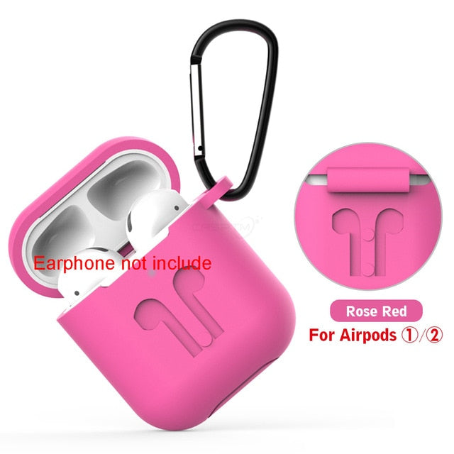 Soft Silicone Case Cover for Apple Airpods Headphones Pouch Bag Shockproof Earphone Anti Lost Cover for Air Pods 1 2 Accessories