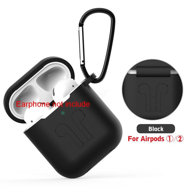 Soft Silicone Case Cover for Apple Airpods Headphones Pouch Bag Shockproof Earphone Anti Lost Cover for Air Pods 1 2 Accessories