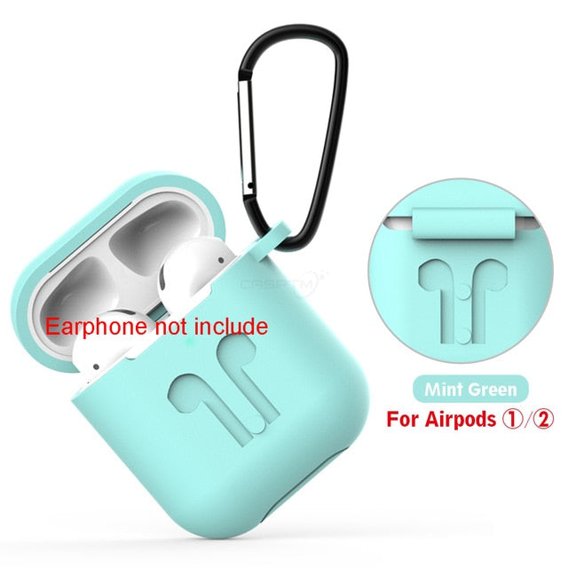 Soft Silicone Case Cover for Apple Airpods Headphones Pouch Bag Shockproof Earphone Anti Lost Cover for Air Pods 1 2 Accessories