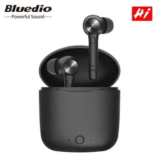 Bluedio Hi wireless bluetooth earphone for phone stereo sport earbuds headset with charging box built-in microphone